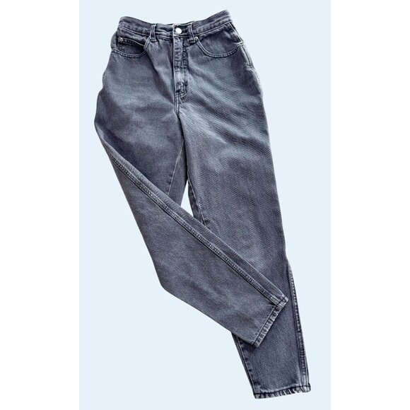 Vintage STEFANO 90s Hi Rise Mom Faded Black Grey Jeans Sz 24 - Picture 1 of 7